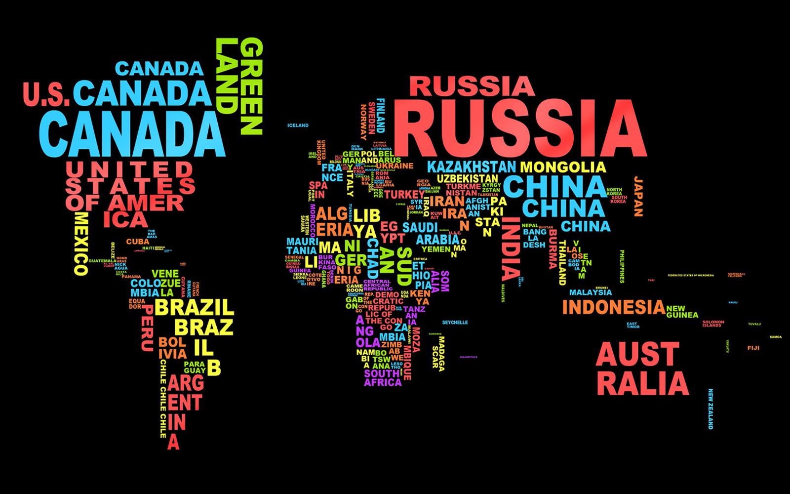 World Map With Countries Names Hd