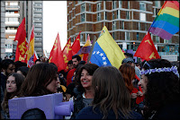 banderas,manifestacion,valencia,8M,feminista,mujer