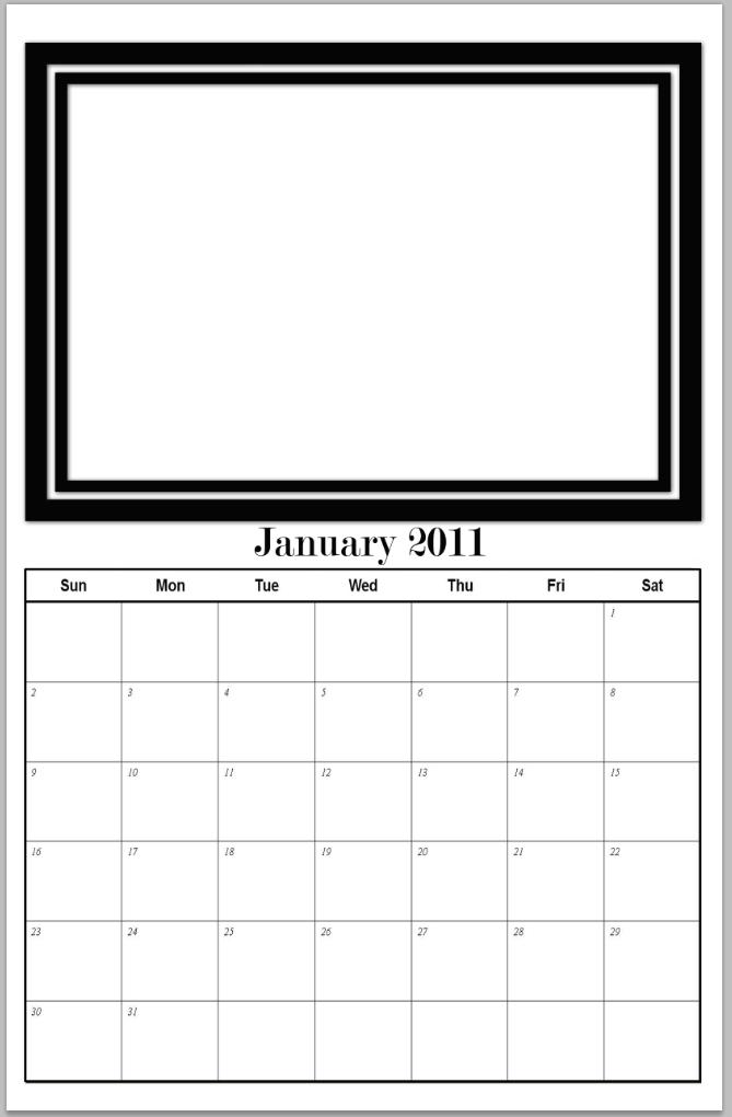 2011 monthly calendar template. New 2011 Calendar Templates
