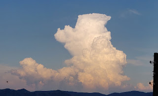 An imposing thunder cloud builds