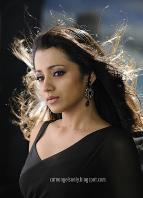 Trisha_Looking_Cute_In_Black_Saree