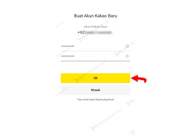 Membuat Password KakaoTalk