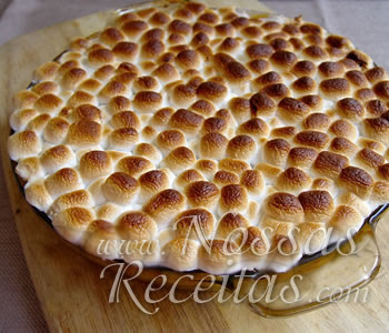 receita especial de torta com batata doce e cobertura de marshmallow gratinado