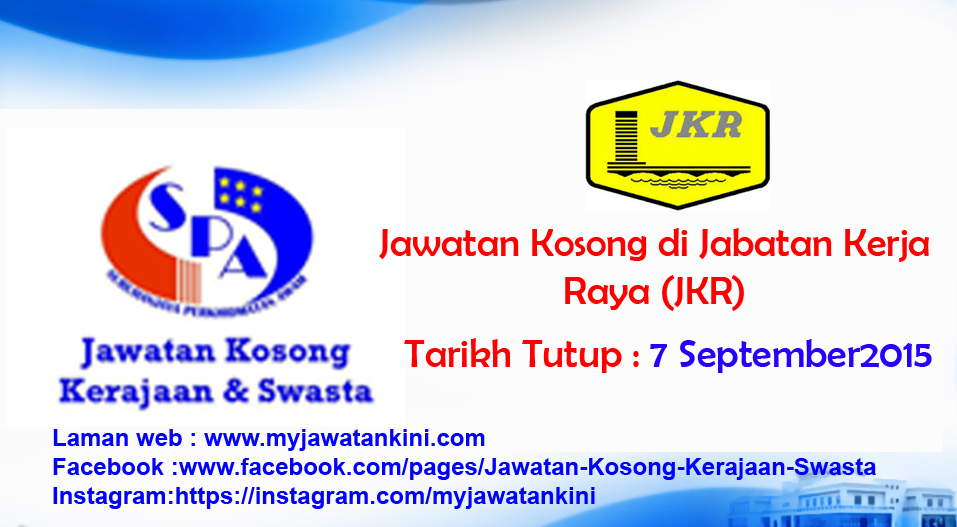 Jawatan Kosong di Jabatan Kerja Raya (JKR) - 07 September 