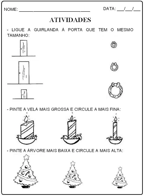 ATIVIDADES DE NATAL PRE I