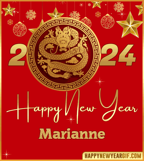 Happy New Year 2024 gif wishes Dragon Marianne