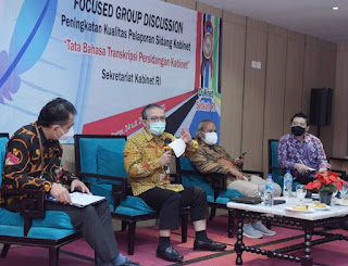 Tingkatkan Kualitas Pelaporan Sidang Kabinet, Setkab Gelar FGD Tata Bahasa Transkripsi