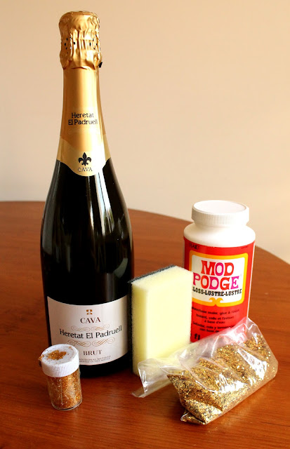 How to create a glitter champagne bottle