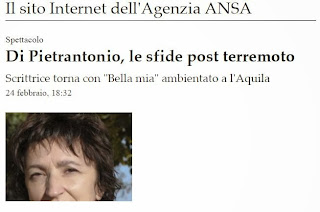 Articolo Ansa sul nuovo libro di Donatella Di Pietrantonio