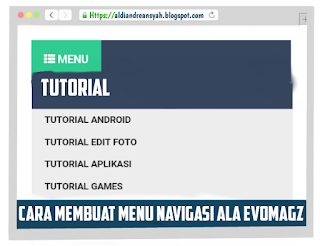 Menu Navigasi Evomagz