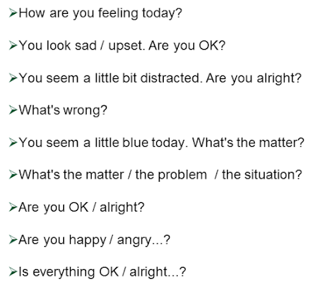 asking feelings emotions