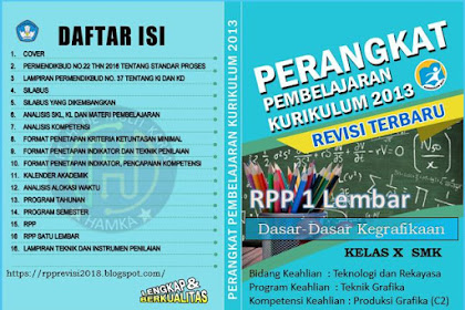 RPP 1 Lembar SMK Dasar-Dasar Kegrafikaan Kelas X Revisi 2020