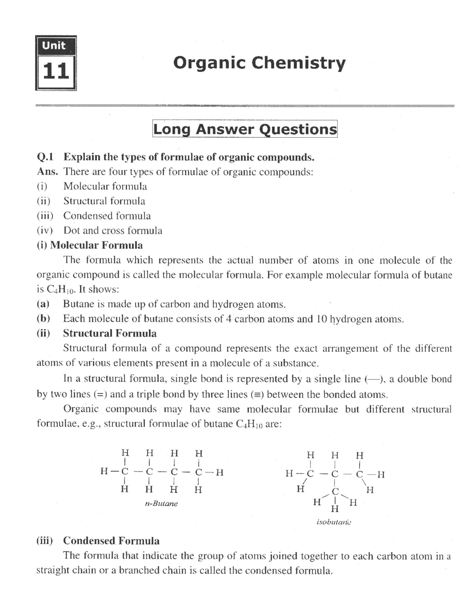 10th Class Chapter 3 Notes Chemistry Chapter: Organic Chemistry {LongAnswers}