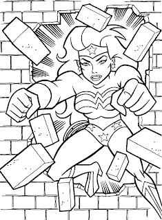 Wonder Woman breaks a brick wall.gif