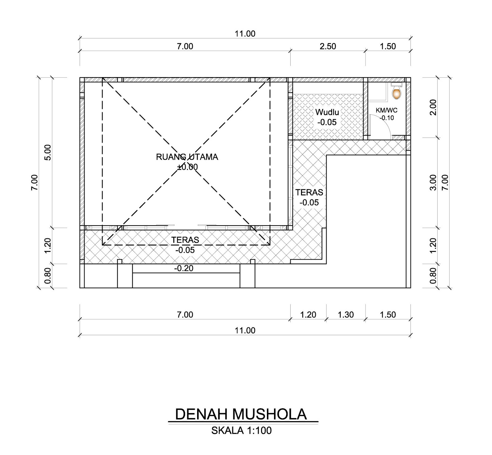 Mushola perumahan minimalis 11x7 meter www 