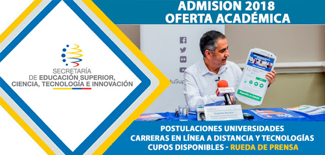 postulaciones universidades 2018