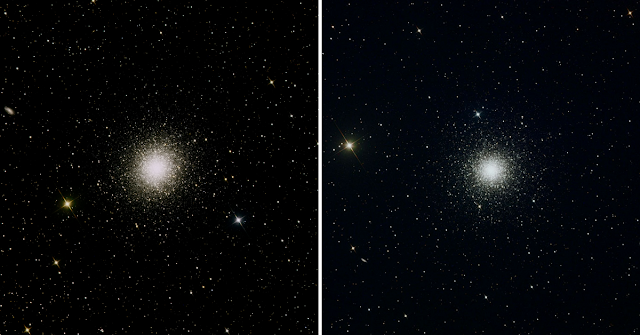 M13, the "Great Globular Cluster in Hercules (left) and M3, Globular Cluster i n Canes Venatici (right).  Images by Insight Observatory.