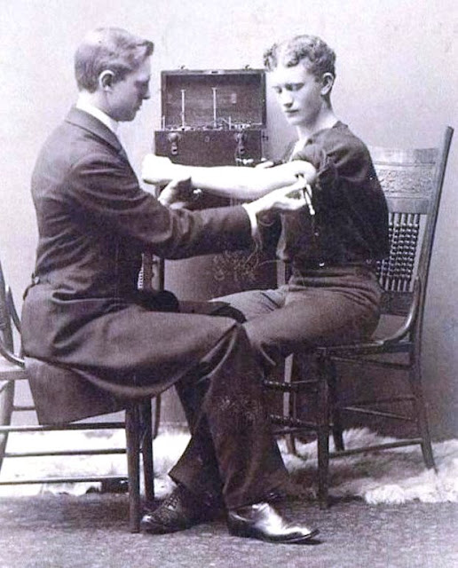 1884 neurological exam with electric device