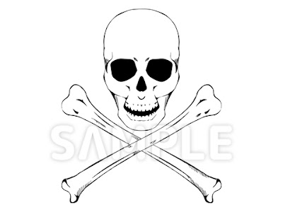 海賊マークの白黒イラスト素材 デデムシのブログ