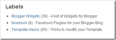 Add descriptions to Blogger Label Gadget