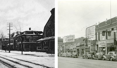 Four houses and the stores that replaced them