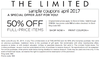 The Limited coupons april