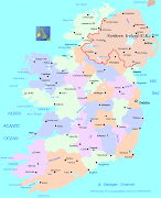 Map of Ireland. Dingle Bay is in the bottom Southwest corner of Ireland! (ireland map)