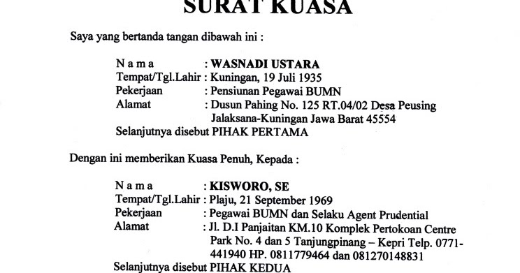 contoh surat kuasa inggris  berkutik.blogspot.com