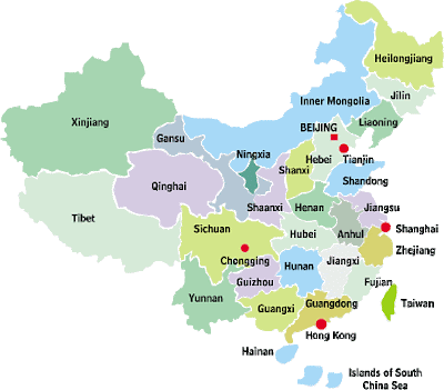 Resultado de imagen de provincias de china mapa