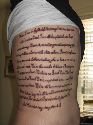 I happened to stumble across this insane Fight Club tattoo.