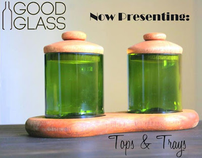 recycled glass with wooden lid made in Uganda by Good Glass