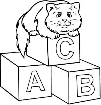 gatinho abc para pintar