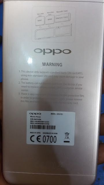 OPPO CPH1701 QUALCOMM FIRMWARE 100% TESTED BY GSM_SH@RIF