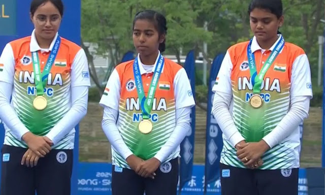 உலகக் கோப்பை வில்வித்தை - 3 தங்கப் பதக்கங்களை வென்ற இந்திய அணிகள் / Archery World Cup - Indian teams winning 3 gold medals