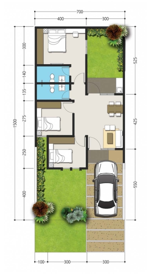 LINGKAR WARNA 2 Denah rumah minimalis ukuran 7x15 meter 3 