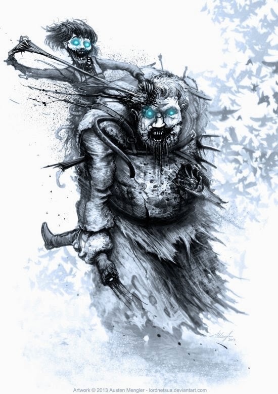 Austen Mengler lordnetsua deviantart ilustrações fantasia terror game of thrones white walkers zumbis the walking dead