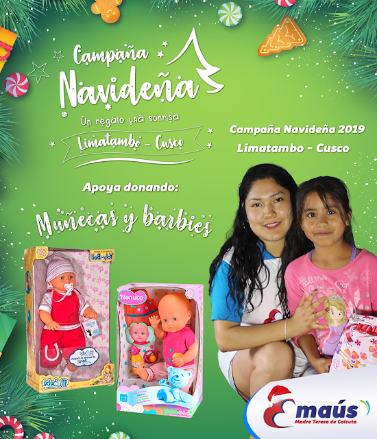 Dona muñecas y barbies para las niñas en Cusco Navidad 2019