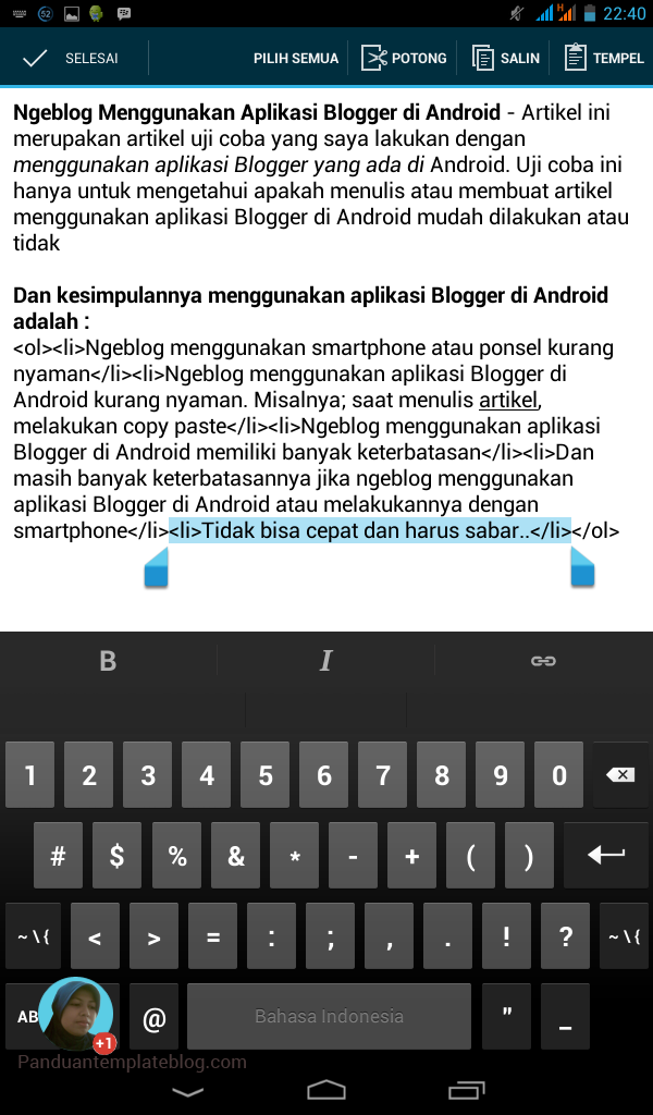Cara Ngeblog Menggunakan Aplikasi Blogger di Android