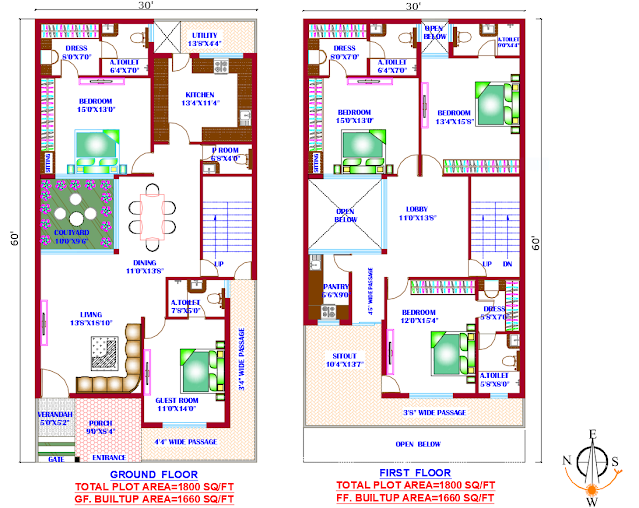 30x60 west facing vastu house plans
