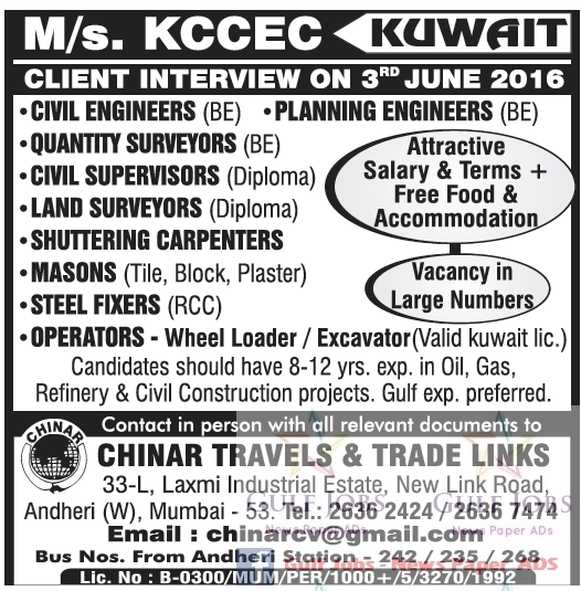 Attractive salary jobs for Kuwait