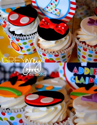 Cupcakes para fiesta de la Casa de Mickey. 