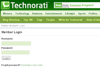 Cara daftar Technorati untuk blog