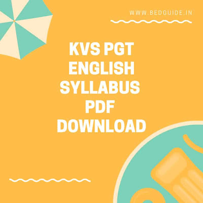 KVS PGT English Syllabus PDF Download