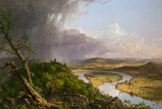 iew from Mount Holyoke, Northampton, Massachusetts, after a Thunderstorm — The Oxbow, Thomas Cole, 1836