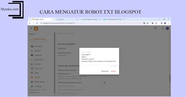 Cara Setting Robots.txt di Blogspot yang Benar