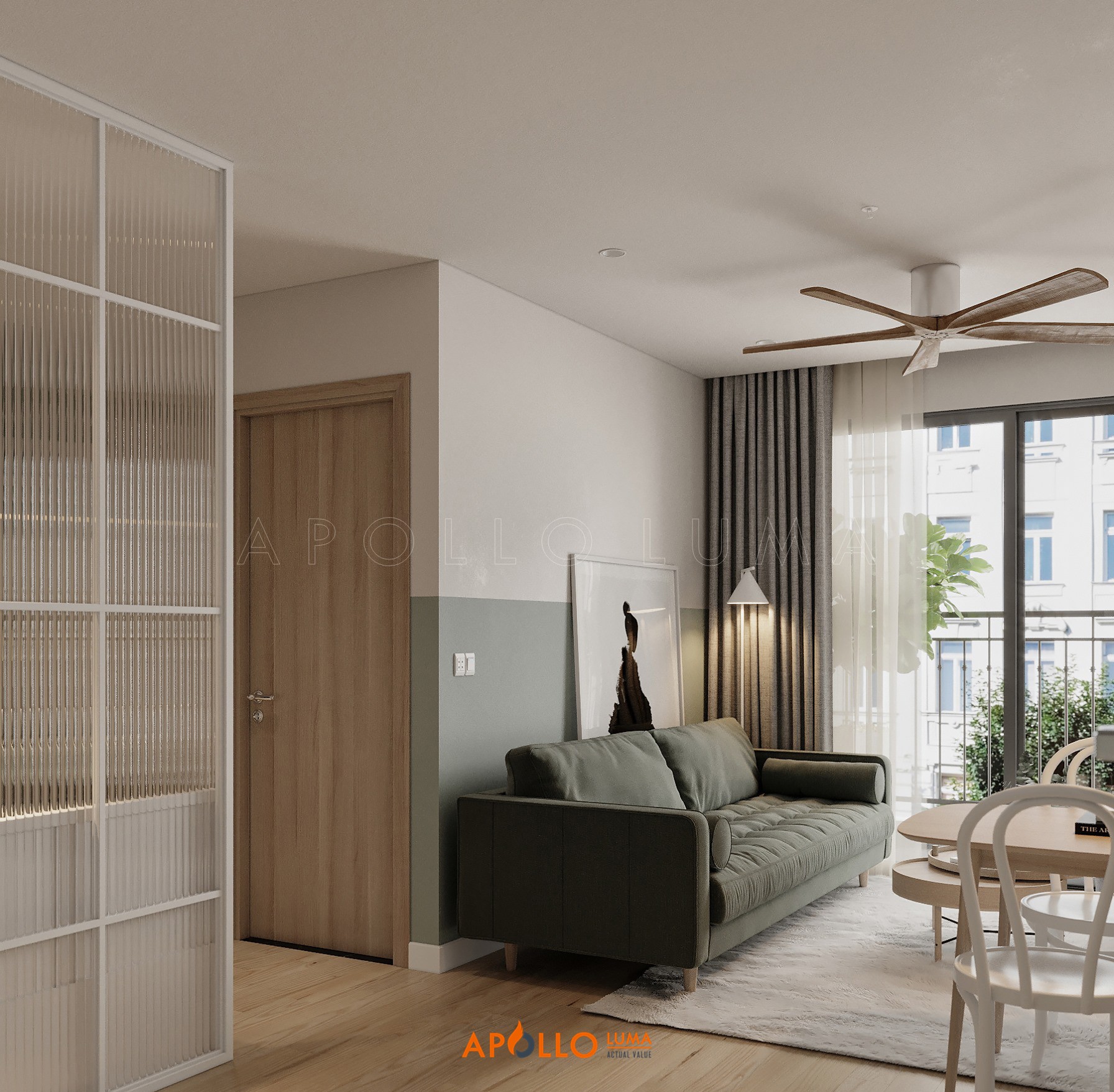 Thiết kế nội thất căn 1PN+1 (43m2) S2.05-05 Vinhomes Ocean Park phong cách Scandinavian