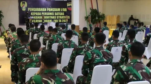 Pangdam I/BB Menerima Vidcon dari Kasad Beri Pembekalan Personel BKO dan Pamobvit