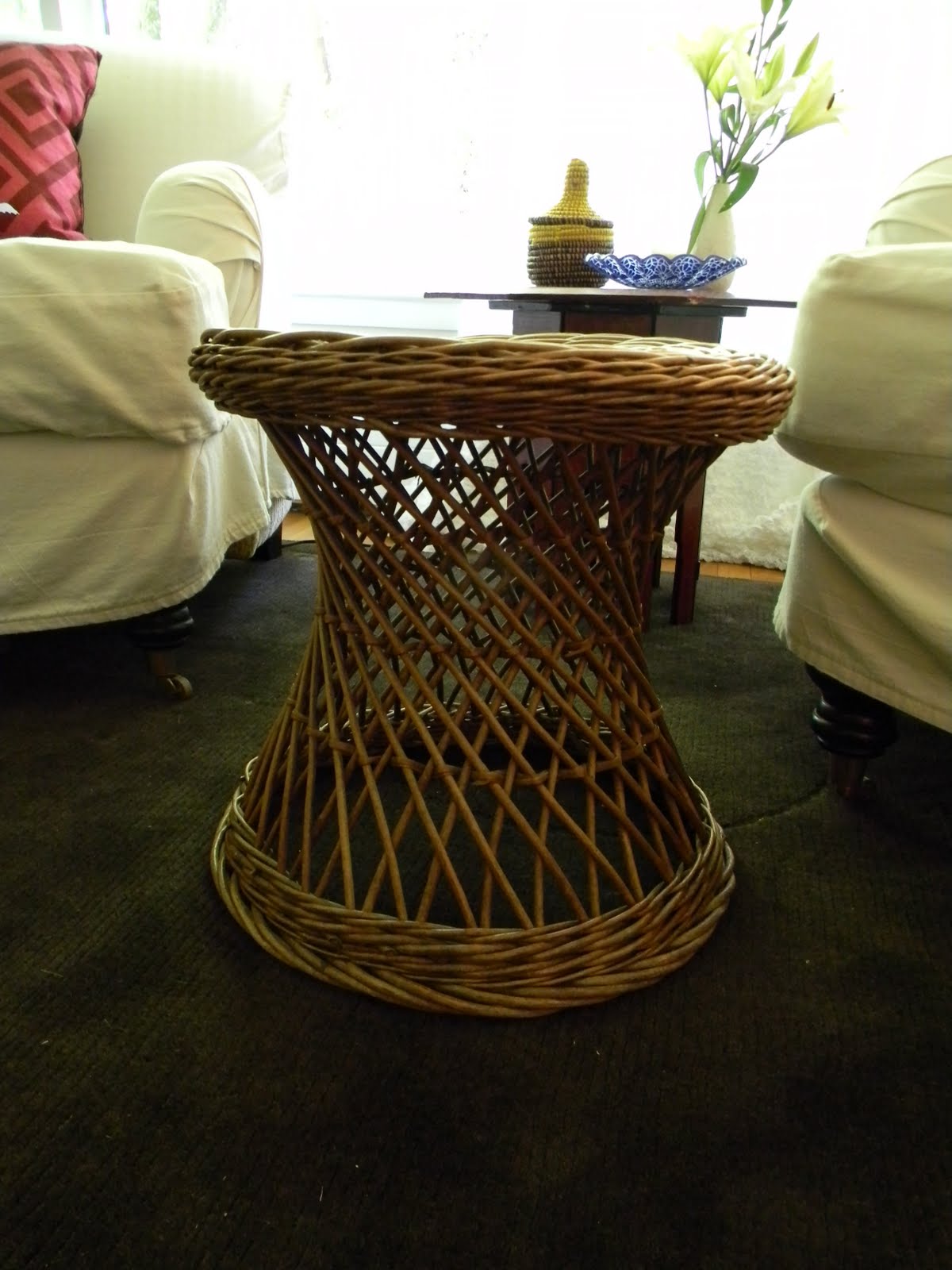 GORGEOUS SHINY THINGS SHOP: Antique Wicker Side Table or Stool