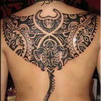 Japanese Polynesian Tattoo on Back