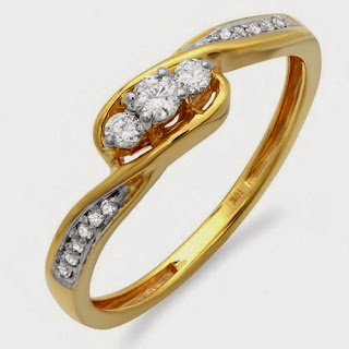 0.25 Carat (cttw) 10k Yellow Gold Round Diamond Ladies 3 stone Engagement Twisted Promise Bridal Ring 1/4 CT (Size 7)